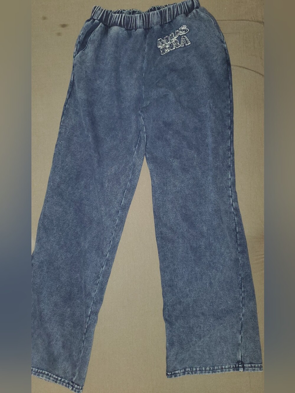 Musera Pull On  Waist Blue Casual Pants